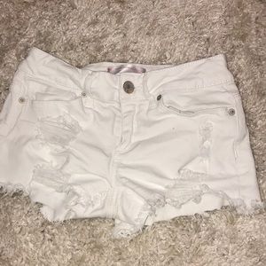 White jean shorts